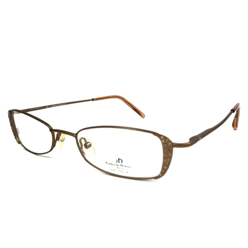 Catherine Deneuve Eyeglasses Frames CD-201 SBRN Satin Brown Crystals 50-19-140